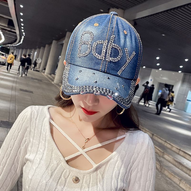 Wholesale Denim Rhinestone Baseball Caps